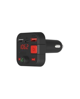 SAVIO TR-15 TRANSMITER FM Z WYŚWIETLACZEM, BLUETOOTH I ŁADOWARKĄ PD USB-C USB-A QUICK CHARGE, BASS BOOST