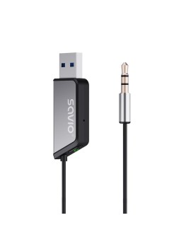 SAVIO TRANSMITER AUX, USB, BLUETOOTH 5.3, FUNKCJA ZESTAWU GŁOŚNOMÓWIĄCEGO, TR-16