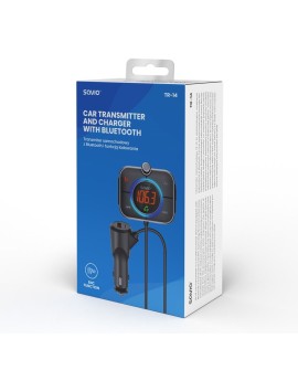 SAVIO TR-14 TRANSMITER SAMOCHODOWY FM Z BLUETOOTH I ŁADOWARKĄ,QUICK CHARGE 3.0 I POWER DELIVERY, RED. SZUMÓW