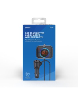 SAVIO TR-14 TRANSMITER SAMOCHODOWY FM Z BLUETOOTH I ŁADOWARKĄ,QUICK CHARGE 3.0 I POWER DELIVERY, RED. SZUMÓW