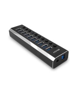 Lindy 43370 huby i koncentratory USB 3.2 Gen 1 (3.1 Gen 1) Type-B 5000 Mbit/s Czarny
