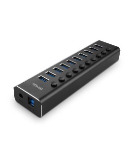Lindy 43370 huby i koncentratory USB 3.2 Gen 1 (3.1 Gen 1) Type-B 5000 Mbit/s Czarny