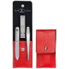 Zestaw do manicure ZWILLING 97119-002-0 Twinox – czerwone, skórzane etui, 3 elementy