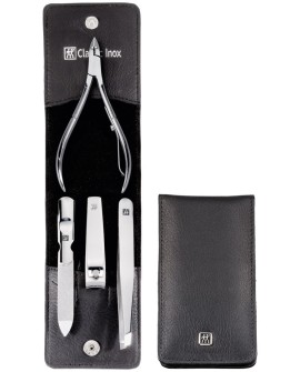 Zestaw podróżny ZWILLING Classic Inox 97438-004-0 – czarne skórzane etui 4 elementy - czarny