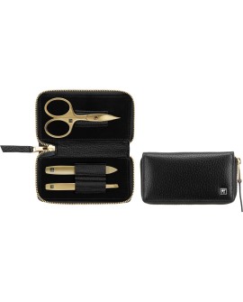 Zestaw do manicure ZWILLING Twinox Gold Edition 97747-004-0 – czarne skórzane etui 3 elementy - czarny