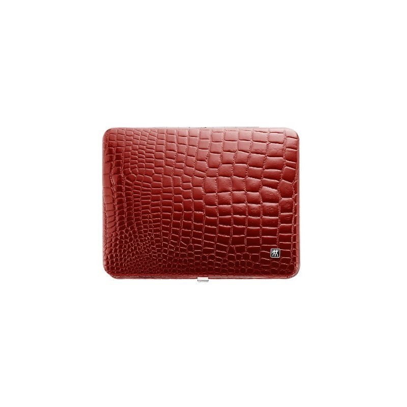 Zestaw do manicure Zwilling Classic Inox – skórzane etui, 10 elementów - Czerwony