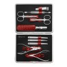 Zestaw do manicure Zwilling Classic Inox – skórzane etui, 10 elementów - Czerwony