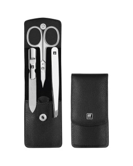 Zestaw podróżny Zwilling Classic Inox – skórzane etui, 3 elementy - Czarny