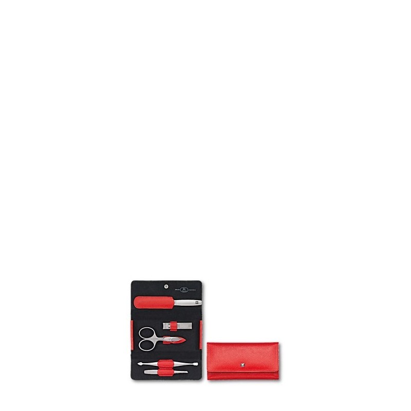 Zestaw podróżny do manicure ZWILLING 97092-002-0 Twinox – czerwone, skórzane etui, 5 elementów