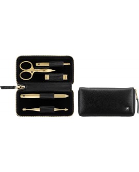 Zestaw do manicure ZWILLING Twinox Gold Edition 97748-004-0 – czarne skórzane etui 5 elementów - czarny