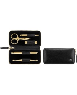 Zestaw do manicure ZWILLING Twinox Gold Edition 97748-004-0 – czarne skórzane etui 5 elementów - czarny