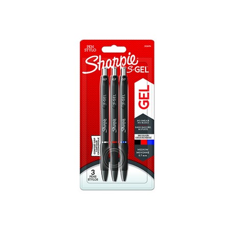 Sharpie, Długopis żelowy S-Gel, mix kolorów, 3szt, 0.7mm, EOL