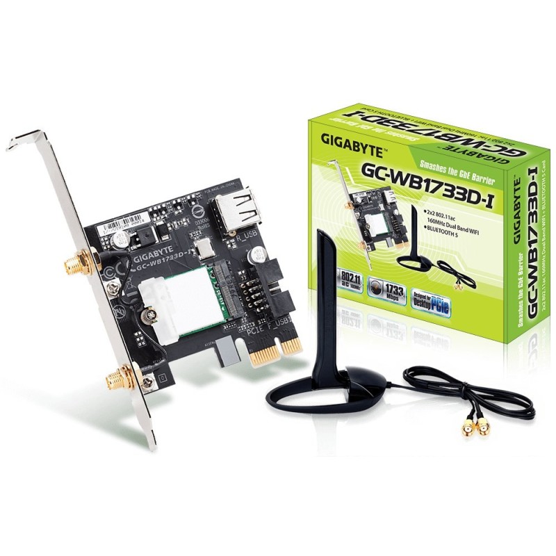 GIGABYTE GC-WB1733D-I karta sieciowa Wewnętrzny WLAN / Bluetooth 1733 Mbit/s
