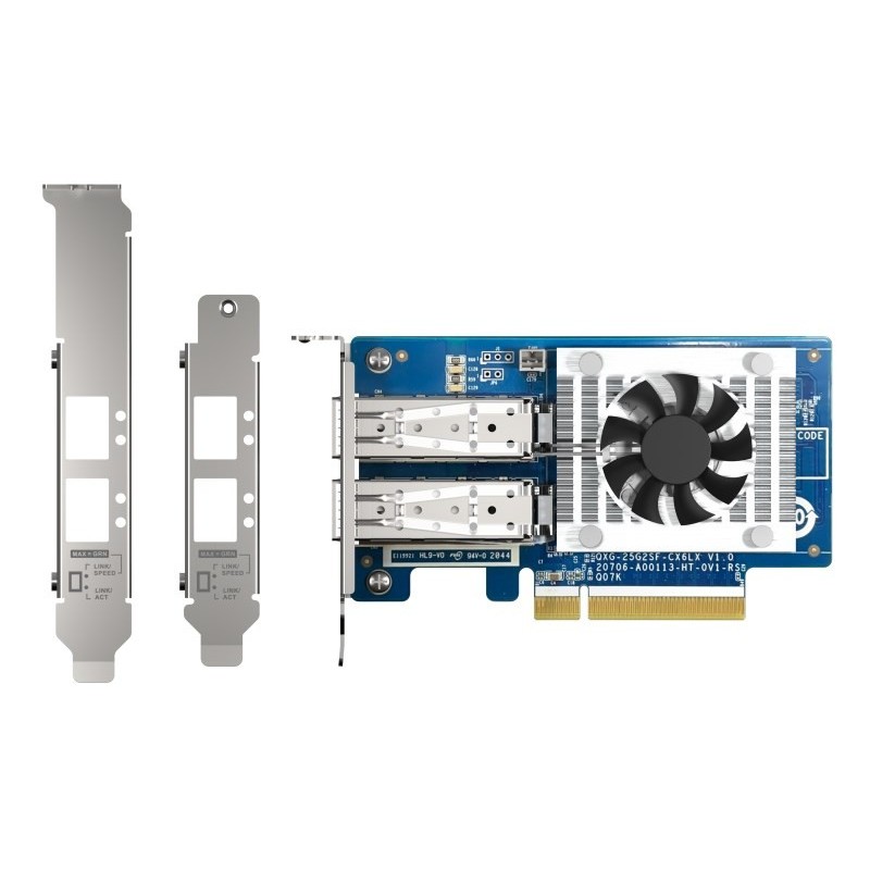 Qnap QXG-25G2SF-CX6, 2x SFP28 25Gb, Low-profile /Full-height, PCIe Gen4 x8