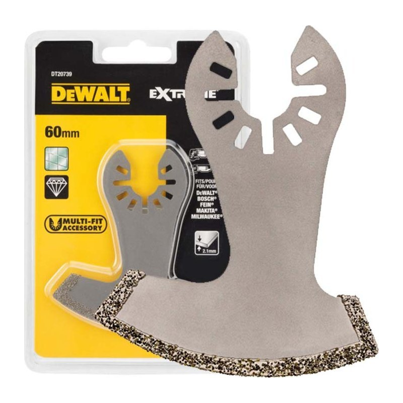 DEWALT Brzeszczot do multinarzędzia diamentowy 75 x 60 mm, szerokość cięcia 2,4 mm