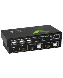TECHLY PRZEŁĄCZNIK KVM HDMI/USB 2X1 Z AUDIO 4KX2K IDATA KVM-HDMI2U