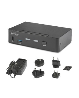 StarTech.com D86A2-2-PORT-8K-KVM przełącznik KVM Czarny