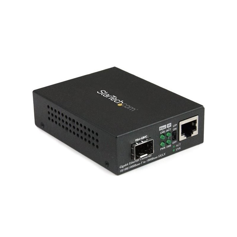 StarTech.com MCM1110SFP konwerter sieciowy 1000 Mbit/s Multifunkcyjny, Pojedynczy Czarny