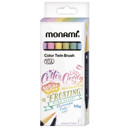 Pisaki z pędzelkiem Color Twin Brush MonAmi