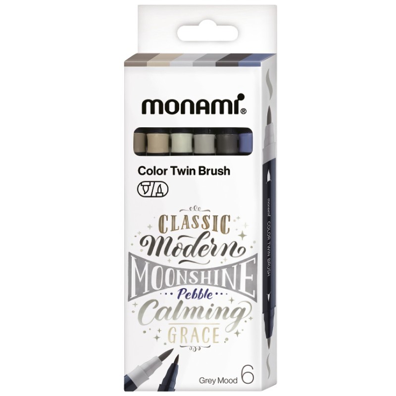 Pisaki z pędzelkiem Color Twin Brush MonAmi