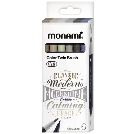 Pisaki z pędzelkiem Color Twin Brush MonAmi