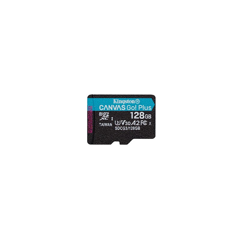 Kingston karta pamięci Canvas Go! Plus, 128GB, micro SDXC, SDCG3/128GBSP, UHS-I U3, A2, V30