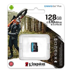 Kingston karta pamięci Canvas Go! Plus, 128GB, micro SDXC, SDCG3/128GBSP, UHS-I U3, A2, V30