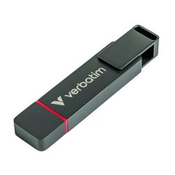 Verbatim USB flash disk, USB C a USB 3.2 Gen 1, 512GB, Dual QuickStick, szary, 32042, USB C, z oczkiem na brelok, EOL