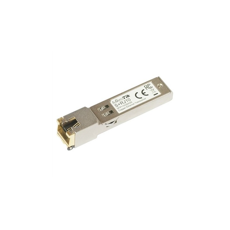 MikroTik S+RJ10 SFP+ Copper RJ-45 10/100/1000/10000 Mbit/s Maximum transfer distance 200 m COMPATIBLE ONLY WITH ACTIVE COOLING