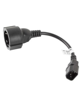 LANBERG PRZEDŁUŻACZ KABLA ZASILAJĄCEGO IEC 320 C14 - SCHUKO(F), 20CM