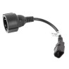 LANBERG PRZEDŁUŻACZ KABLA ZASILAJĄCEGO IEC 320 C14 - SCHUKO(F), 20CM