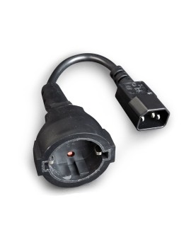 Adapter GEMBIRD PC-SFC14M-01 (C14 / IEC C14 / IEC 320 C14 M - Schuko, Shuko F 0,15m kolor czarny)