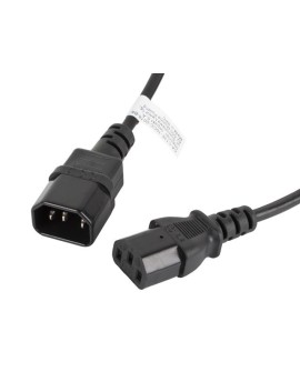 Kabel Lanberg CA-C13E-10CC-0018-BK (C14 / IEC C14 / IEC 320 C14 M - C13 F 1,8m kolor czarny)