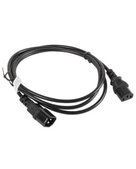 Kabel Lanberg CA-C13E-10CC-0018-BK (C14 / IEC C14 / IEC 320 C14 M - C13 F 1,8m kolor czarny)