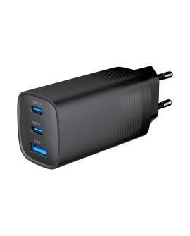 GEMBIRD SZYBKA ŁADOWARKA USB POWER DELIVERY USB TYPU C, 3X USB, 65 W, GAN CZARNA