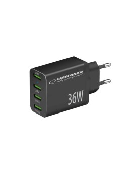 ESPERANZA ŁADOWARKA SIECIOWA 36W 4X USB-A QC 3.0 18W EZC107K
