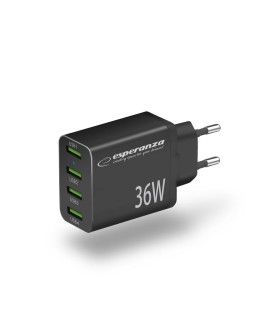 ESPERANZA ŁADOWARKA SIECIOWA 36W 4X USB-A QC 3.0 18W EZC107K
