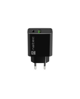 NATEC ŁADOWARKA SIECIOWA RIBERA USB-A + USB-C 20W POWER DELIVERY CZARNA NUC-2062