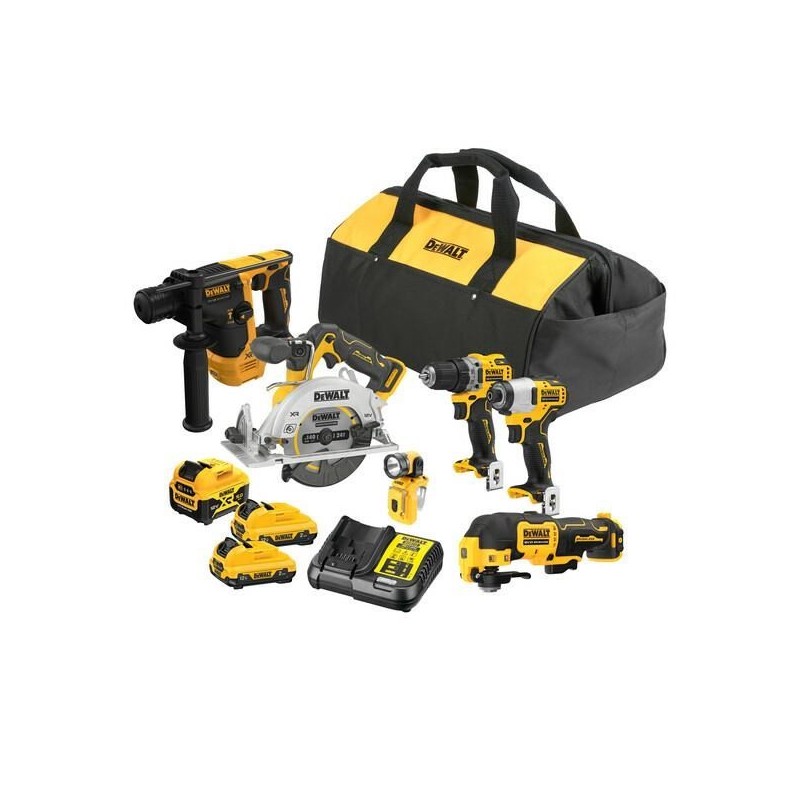 DEWALT.ZESTAW COMBO 12V DCK611P1D2 (DCH072+DCS512+DCD701+DCF801+DCS353+DCL510) 1x5,0 2x2,0Ah TORBA