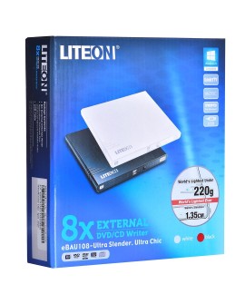 Nagrywarka Liteon eBAU108 eBAU108 BLACK (USB 2.0 zewnętrzna)