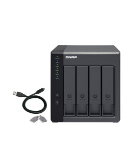 Qnap TR-004 Expansion unit ,Tower, 4x 3.5" SATA HDD, USB 3.0 type-C hardware RAID external enclosure (USB-C to USB-A cable
