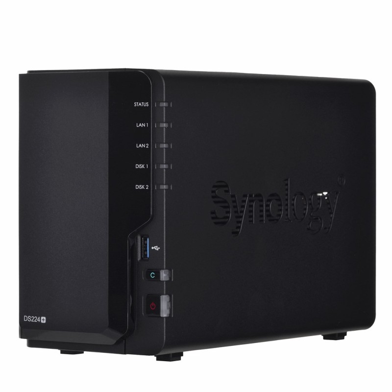 NAS Synology DS224+ Tower 2x (3.5" SATA HDD) Intel Celeron J4125 ,2GB DDR4 (max. 6GB), 2x 1GbE RJ-45