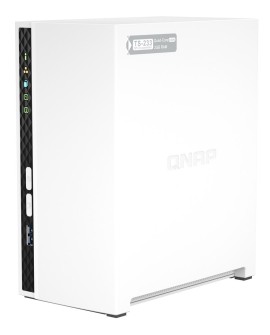 Qnap TS-233, Tower, 2 x 2.5"/3.5" SATA, ARM 2.0GHz Quad core, 2GB, 1 x 1GbE, External adapter (PSU)
