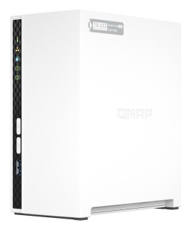 Qnap TS-233, Tower, 2 x 2.5"/3.5" SATA, ARM 2.0GHz Quad core, 2GB, 1 x 1GbE, External adapter (PSU)