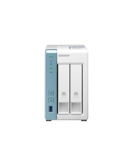 Qnap TS-233, Tower, 2 x 2.5"/3.5" SATA, ARM 2.0GHz Quad core, 2GB, 1 x 1GbE, External adapter (PSU)