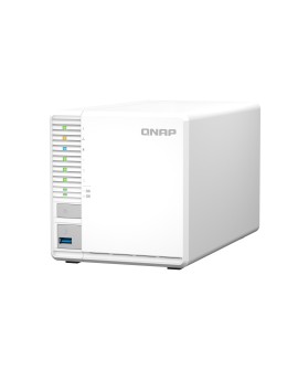 Qnap TS-364-8G, Tower, 3.5" SATA, Intel Celeron N5105/N5095 4C/4T, 8 GB onboard not expandable, 1 x 2.5GbE, External adapter