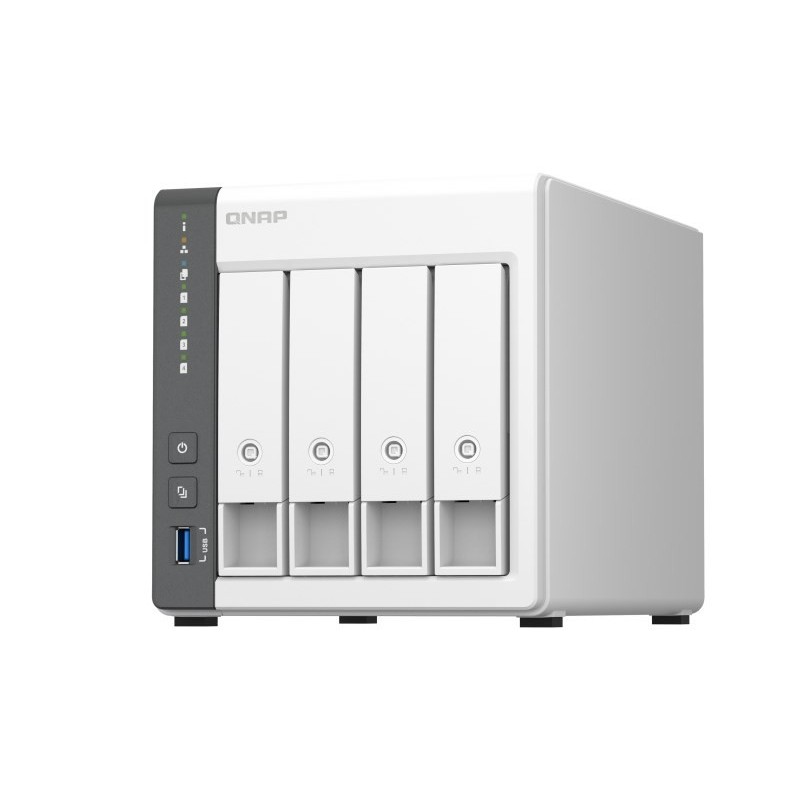 Qnap TS-433-4G, Tower, 4 x 2.5"/3.5" SATA , ARM 2.0GHz Quad core, 4GB, 1 x 2.5GbE + 1 x GbE, External adapter (PSU)