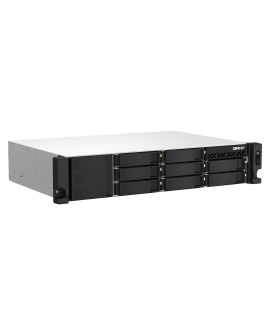Qnap TS-873AeU-4G, 2U, 8 x 2.5"/3.5" SATA, AMD Ryzen V1500B 4C/8T, 4GB DDR4 SODIMM  (max. 64GB), 2 x 2.5GbE, optional 10GbE,