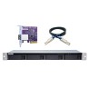 Qnap TL-R400S Expansion unit, 1U rackmount, 4x 2.5/3.5" SATA, with a QXP-400eS-A1164 PCIe SATA host card and 1 SFF-8088 to