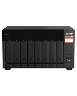 Zestaw Qnap TS-873A-SW5T (TS-873A-8G + switch QSW-1105-5T 5x2.5GbE), Tower, 8 x 2.5"/3.5" SATA, AMD Ryzen V1500B 4C/8T, 8GB DDR4